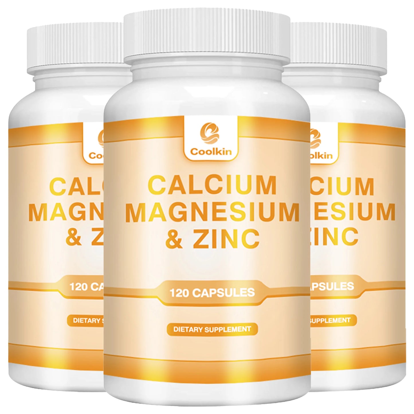 Calcium + Magnesium + Zinc Capsules - Supports Bone Health, Nerve and Muscle Function, Immune Support - 120 Capsules