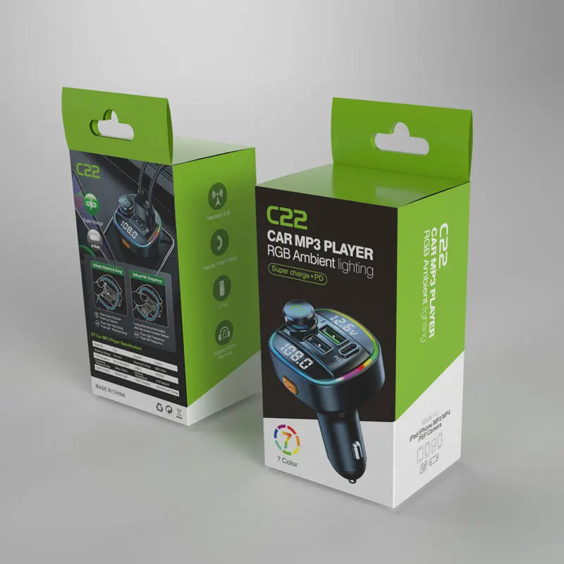 Bluetooth 5.0 FM Transmitter Handsfree Car Radio Modulator MP3 Player
