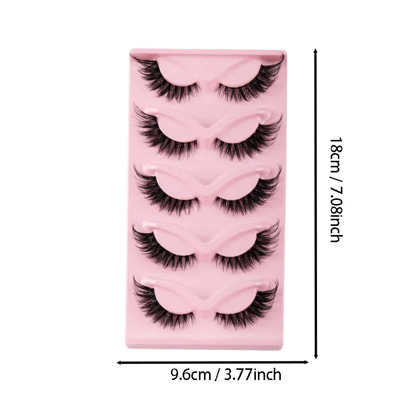 5 Pairs Cat Eye Lashes Faux Mink