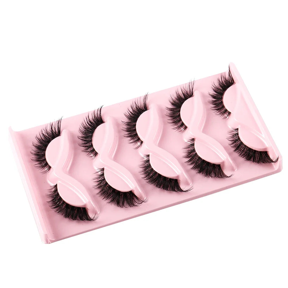 5 Pairs Cat Eye Lashes Faux Mink