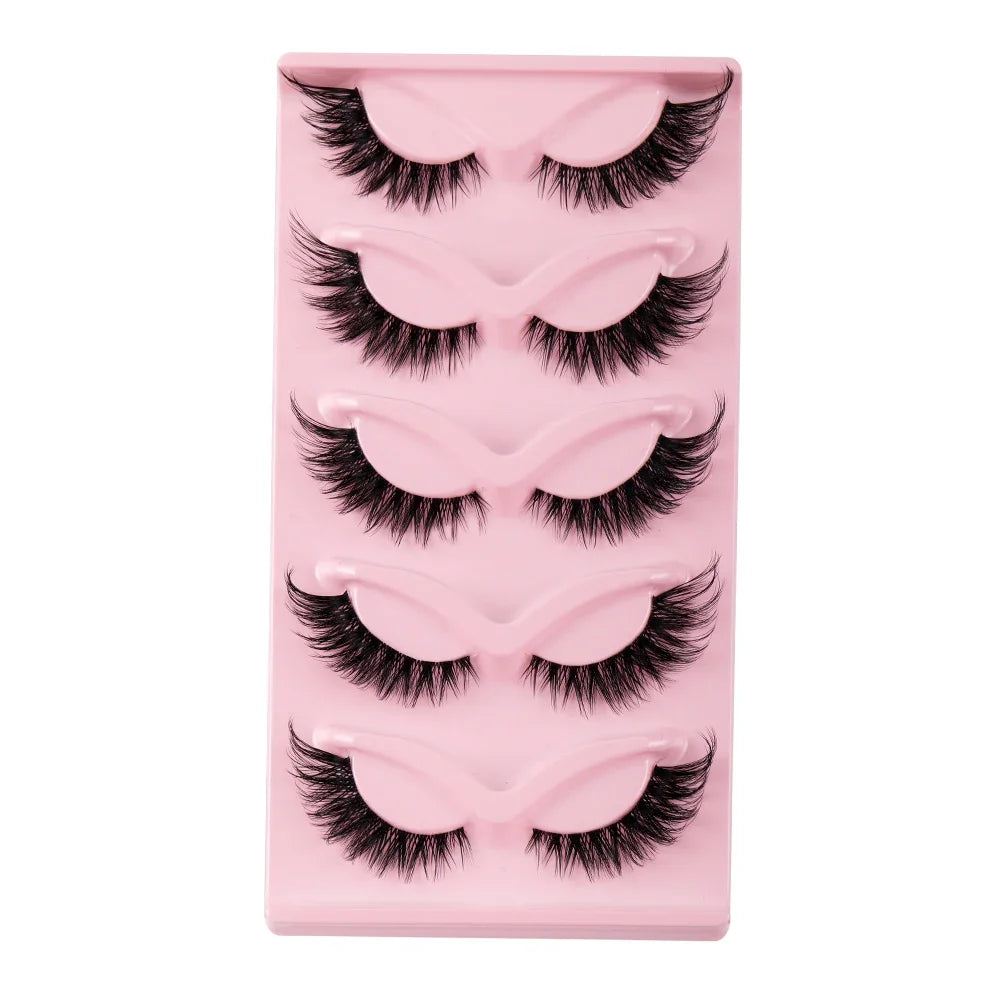 5 Pairs Cat Eye Lashes Faux Mink