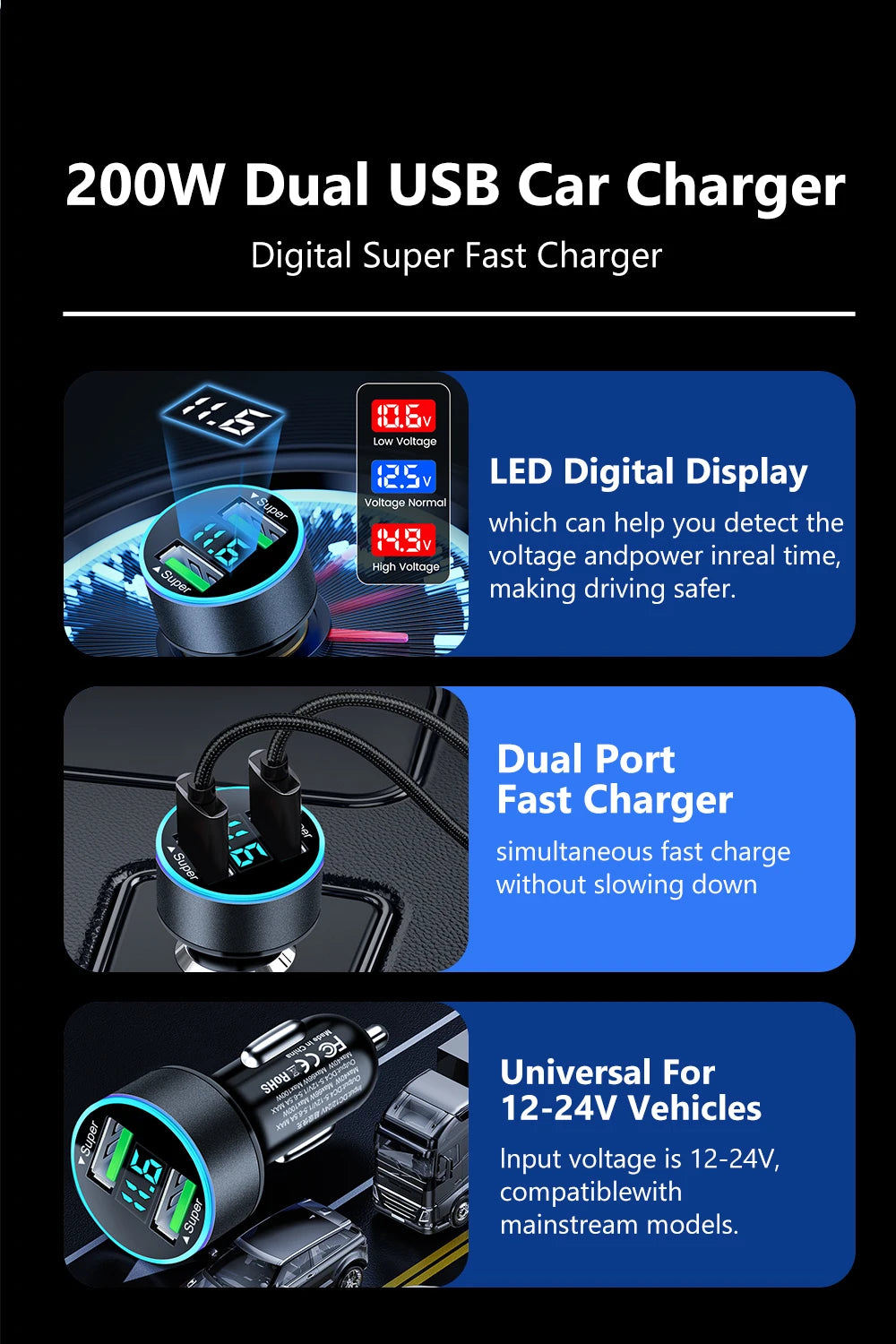 200W Car Charger