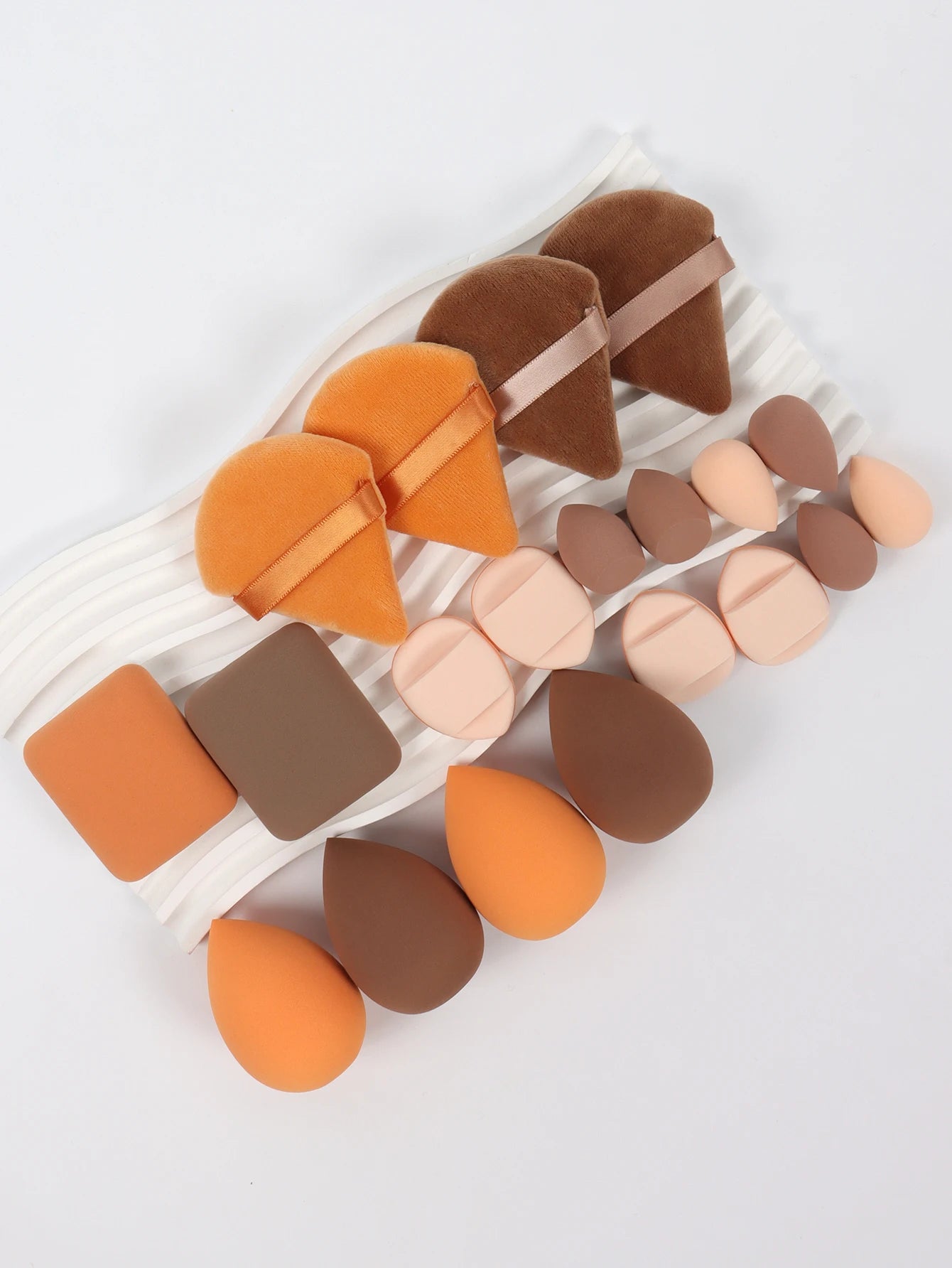 20 Pcs Pink Makeup Sponge and Makeup Puff Set Suitable for Face Cream and Powder Concealer Powder Makeup