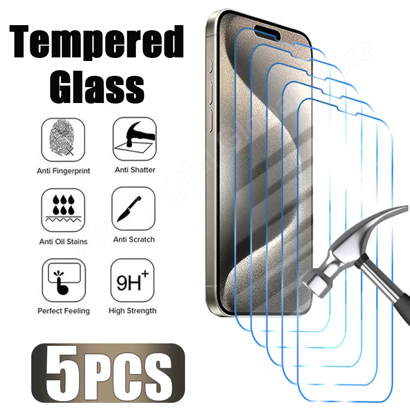 5 Tempered Glass for iPhone