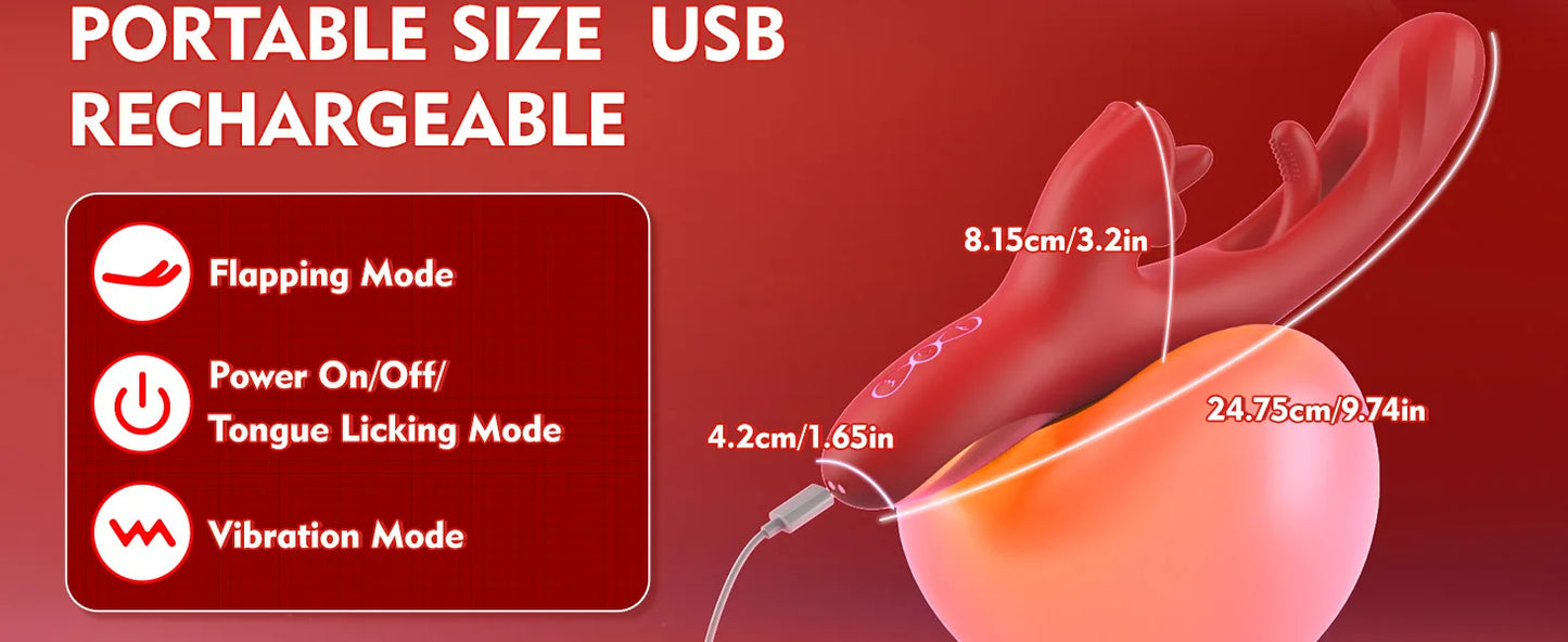 Tapping Flapping Vibrator for Women 2 In 1 Licking Machine Clitoris Stimulator G-Spot Dildos Vibrators Clit Sucker Adult Sex Toy