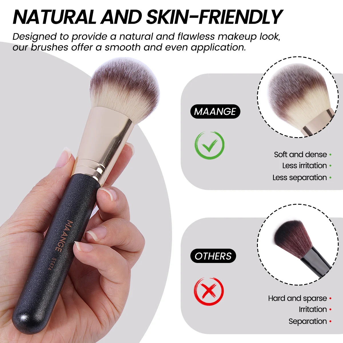 MAANGE 7 Makeup Brushes for Cosmetic Foundation Powder Concealer Blush