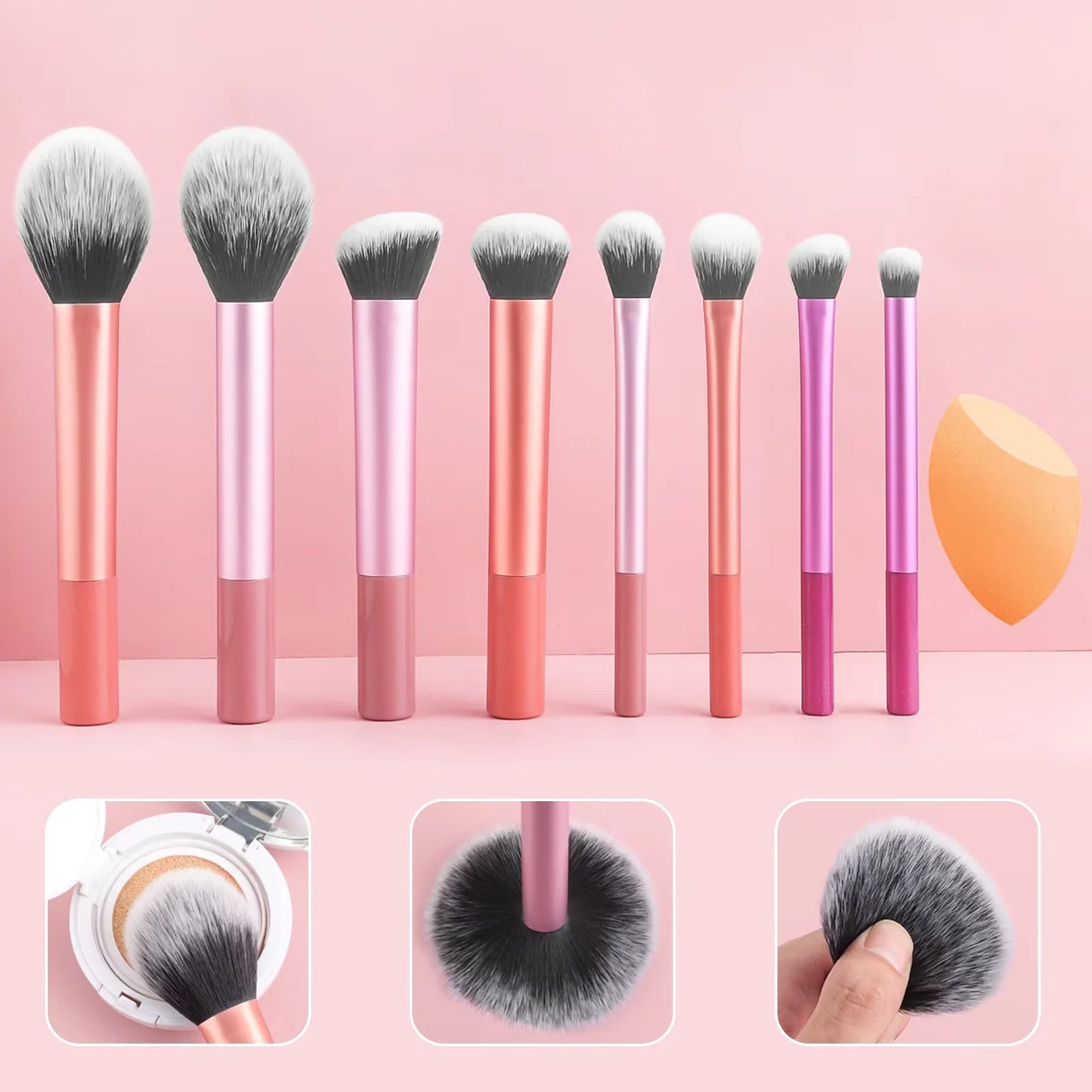 8 Pro Makeup Brush Set - Soft, Premium