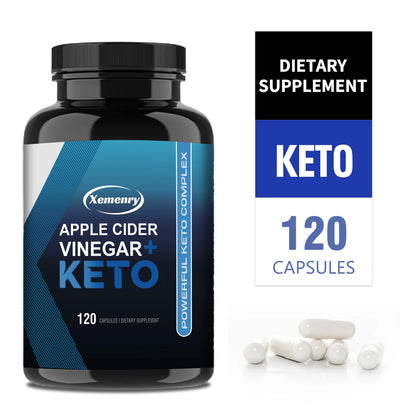 Apple Cider Vinegar Capsules + Ketones, Body Slimming Supplement for Men and Women, Boosts Metabolism - 120 Capsules