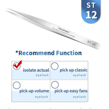 NAGARAKU Eyelash Extension Tweezers Makeup Stainless Steel