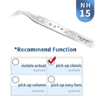 NAGARAKU Eyelash Extension Tweezers Makeup Stainless Steel
