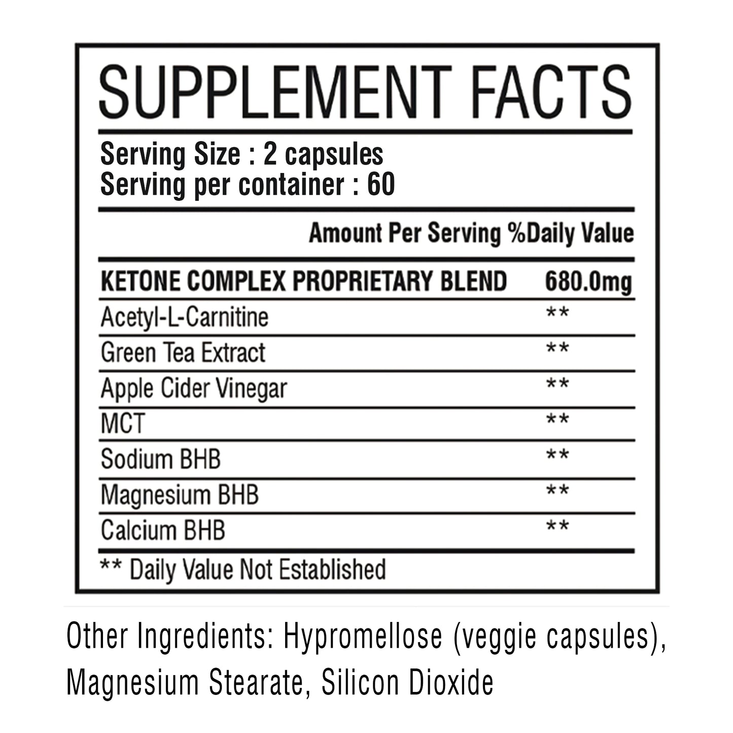 Apple Cider Vinegar Capsules + Ketones, Body Slimming Supplement for Men and Women, Boosts Metabolism - 120 Capsules