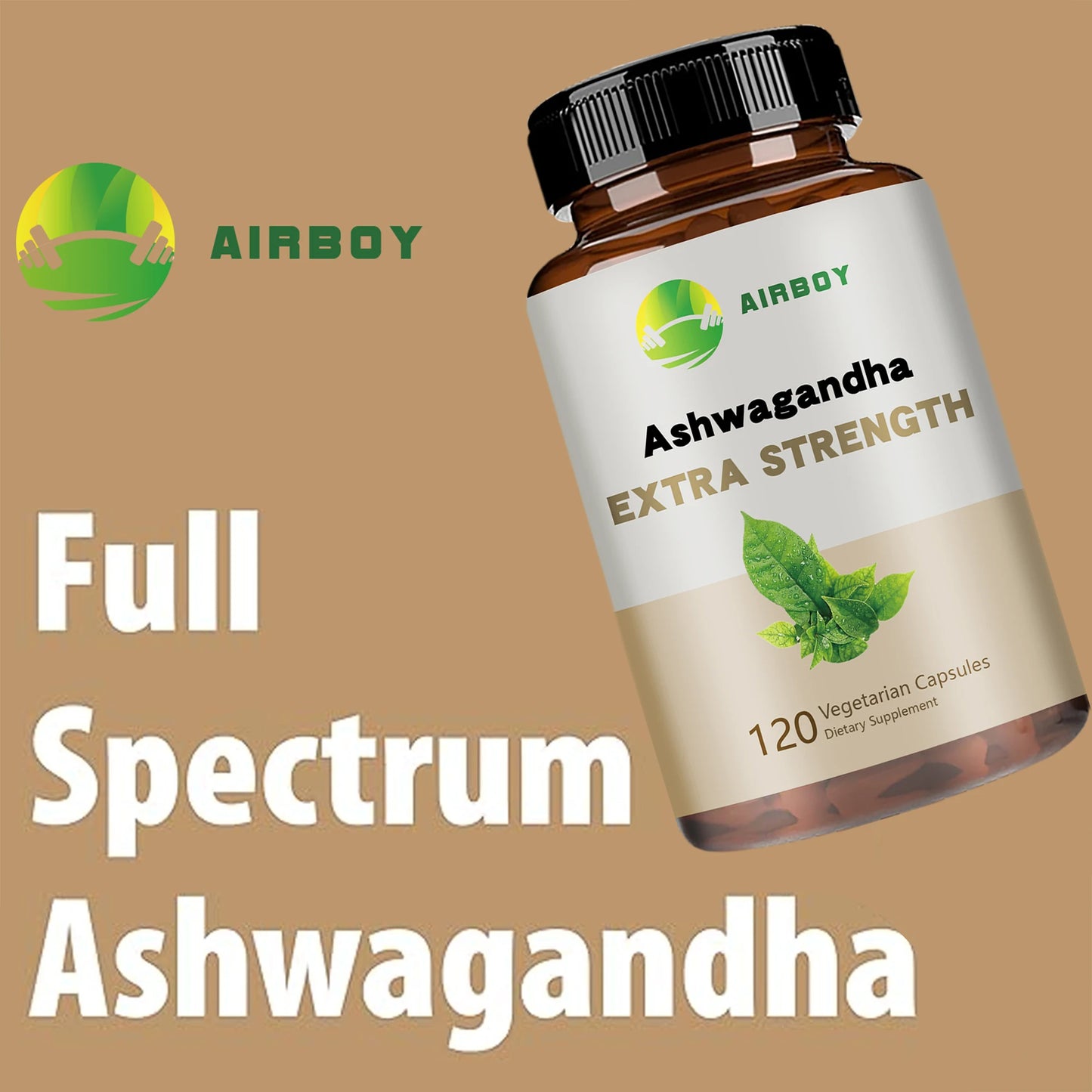 Ashwagandha - Relieve Stress, Focus, Boost Brain, Replenish Energy, Improve Sleep Health - 120 Capsules