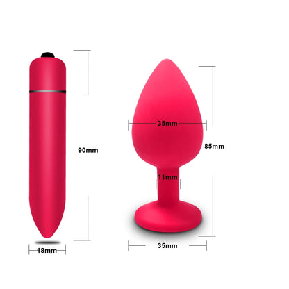 10 Speeds Mini Bullet Vibrator  Anal Toy Set