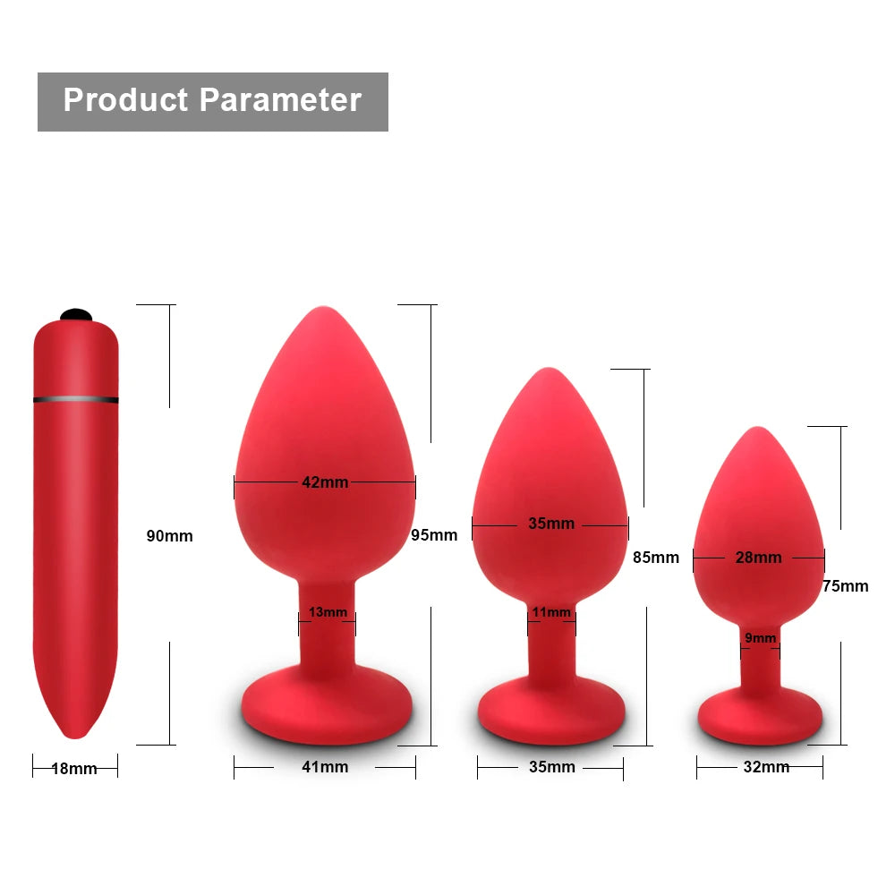 10 Speeds Mini Bullet Vibrator  Anal Toy Set
