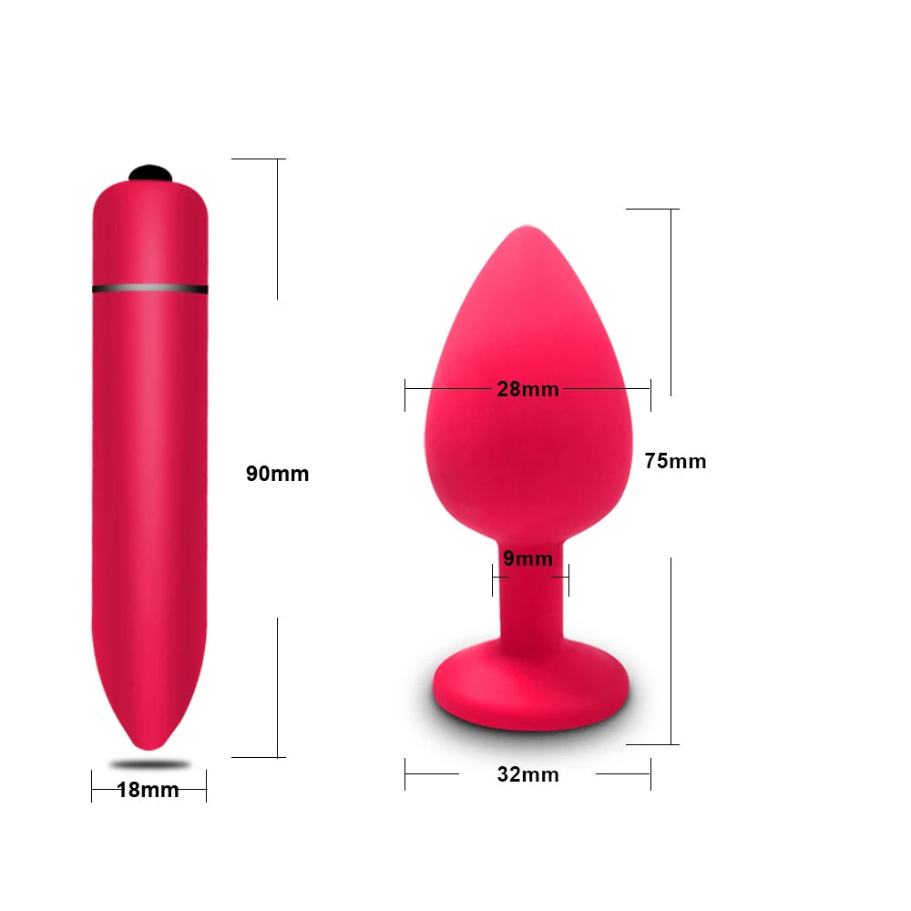 10 Speeds Mini Bullet Vibrator  Anal Toy Set