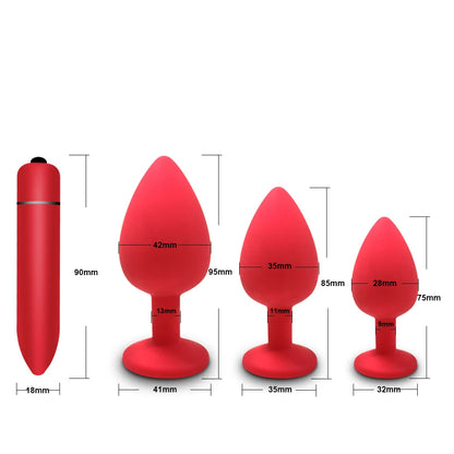 10 Speeds Mini Bullet Vibrator  Anal Toy Set