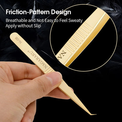 NAGARAKU Eyelash Extension Tweezers Makeup Stainless Steel