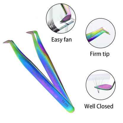 NAGARAKU Eyelash Extension Tweezers Makeup Stainless Steel