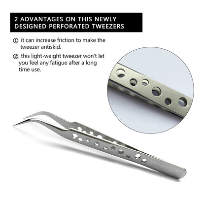 NAGARAKU Eyelash Extension Tweezers Makeup Stainless Steel