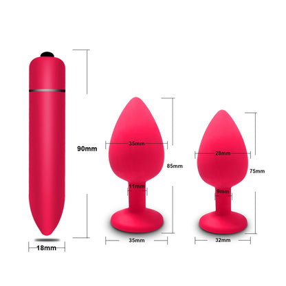 10 Speeds Mini Bullet Vibrator  Anal Toy Set