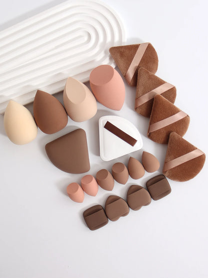 20 Pcs Pink Makeup Sponge and Makeup Puff Set Suitable for Face Cream and Powder Concealer Powder Makeup