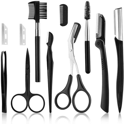 New Eyebrow Trimmer Set Scissors Tweezers Eyebrow Razor Scraping Eyebrow Comb Razor Eyebrow Clip Makeup Tools Sets
