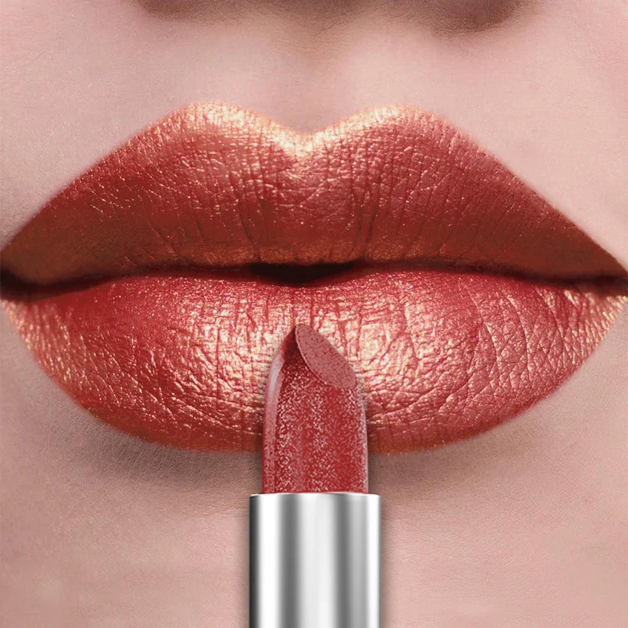 21Colors Bold & Intense Glitter Shiny Metallic Lipstick Pearlescent Lip Tint