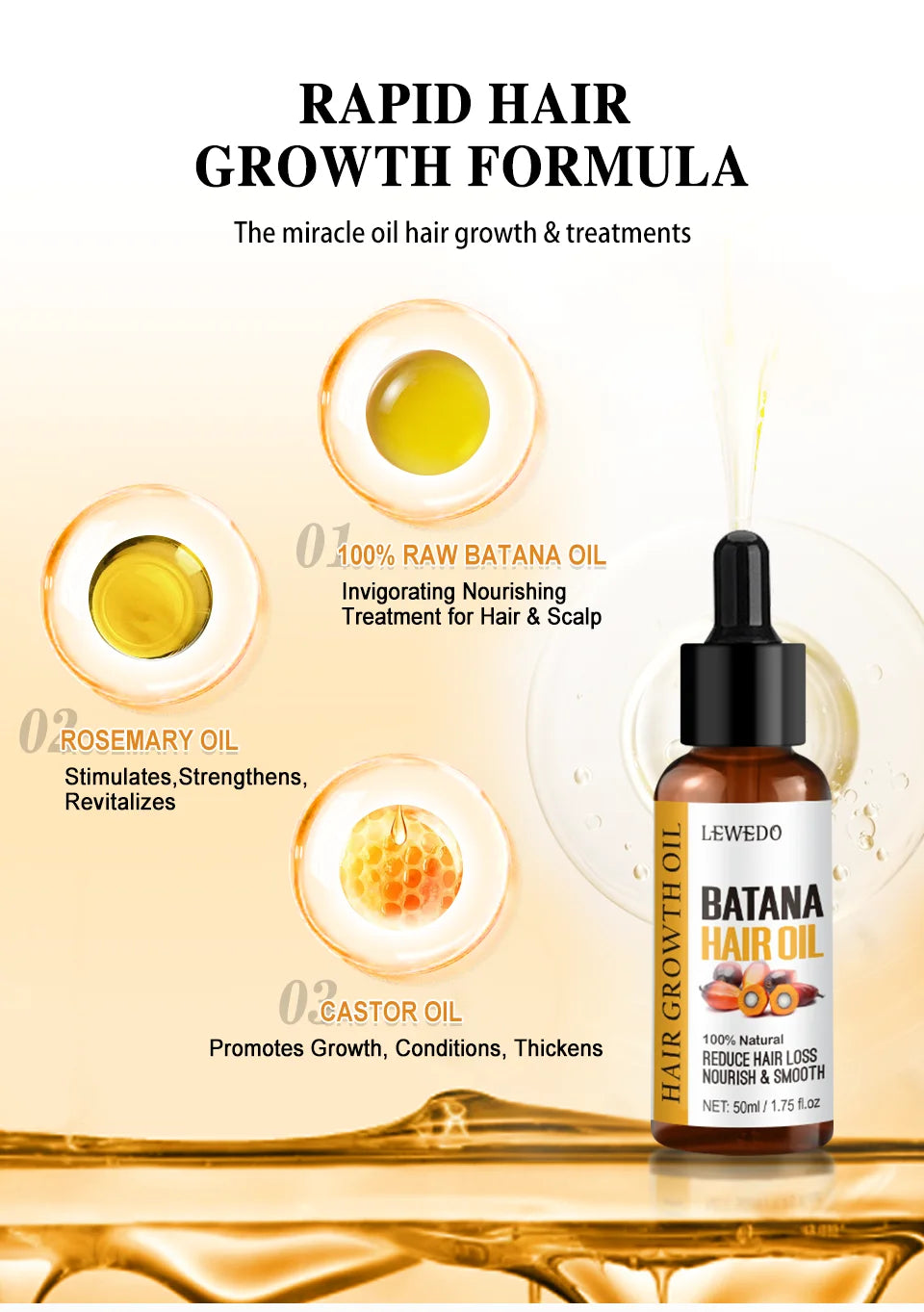 Lewedo Naturals Batana Oil Fast Hair Growth