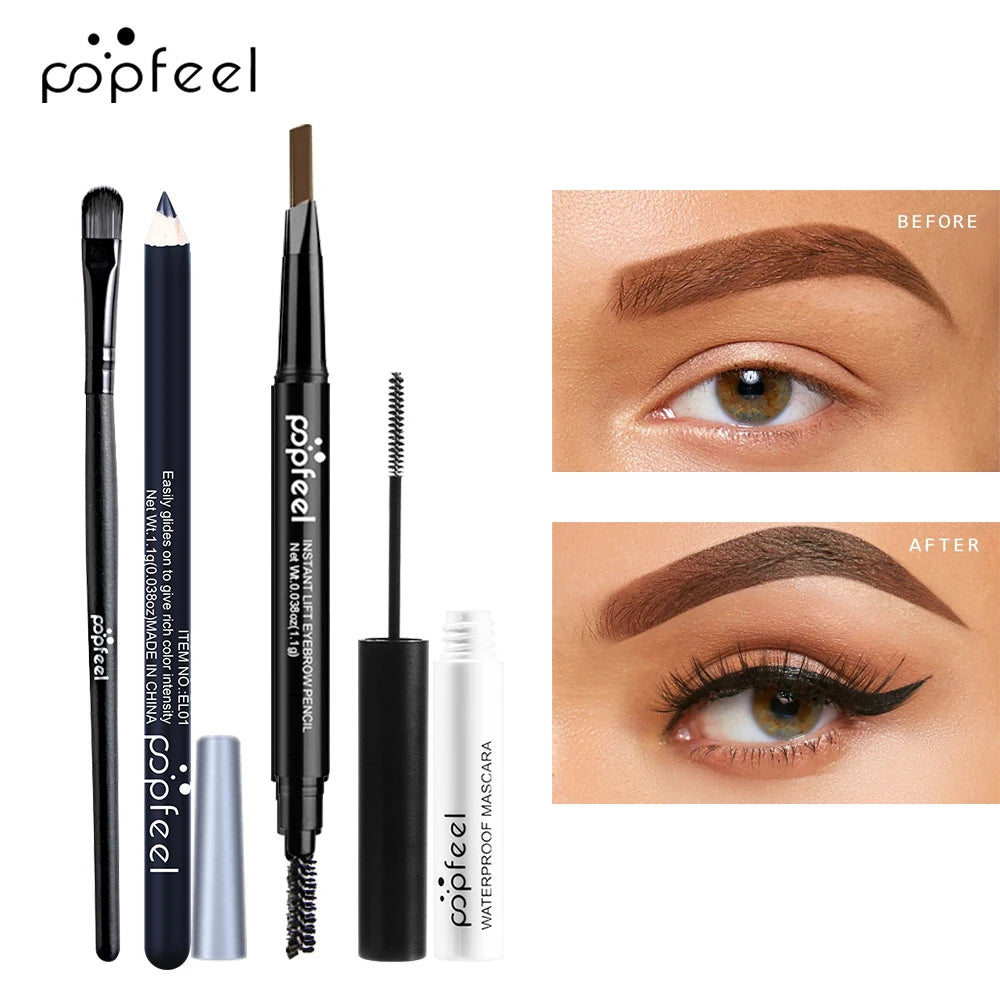POPFEEL Eye Makeup Set, Eyeshadow Palette, Eyeliner, Mascara, Eyebrow Pencil, Makeup Tool Set Box,