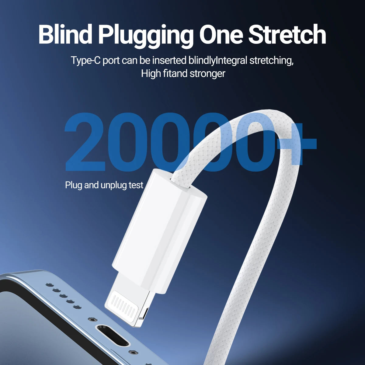 White Nylon Braided USB C to Lightning Cable [MFi Certified] for iPhone
