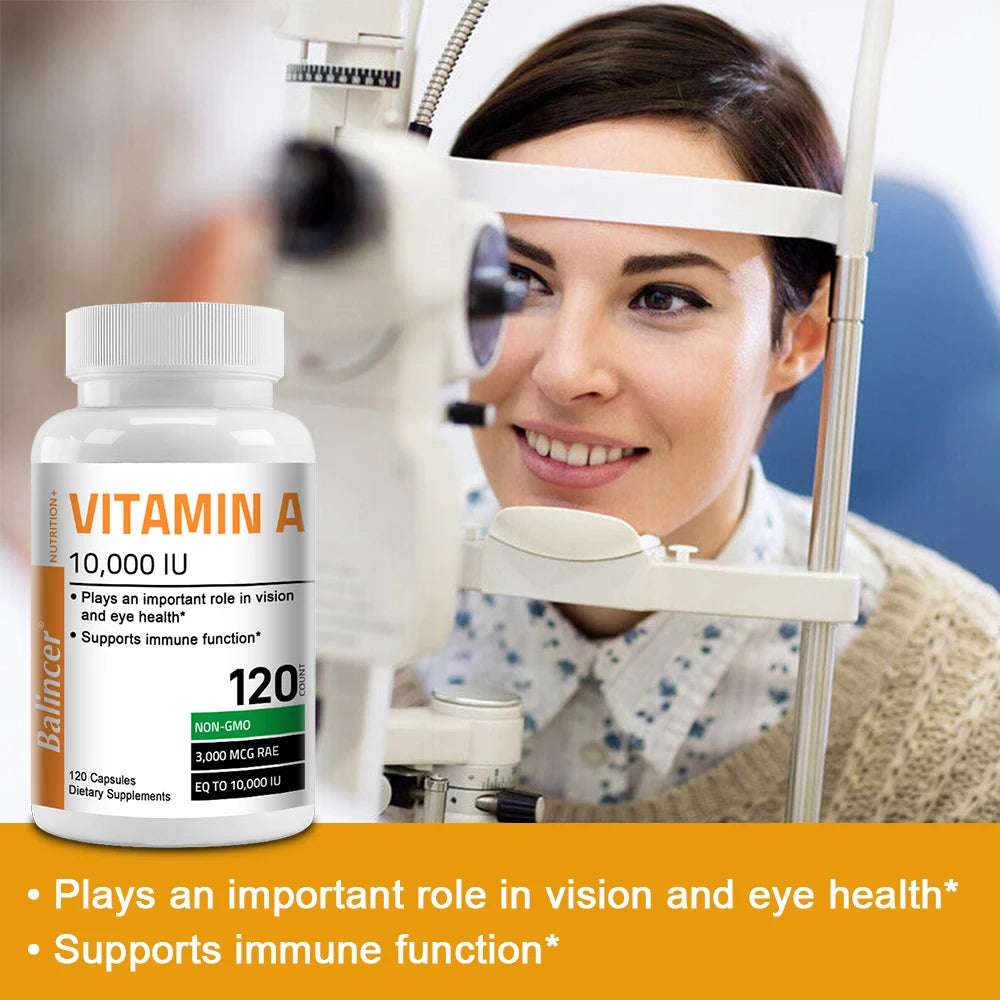 Balincer Vitamin A for Eyes 10,000 IU Supports Vision and Cell Health, Antioxidant Activity and Immune System Function