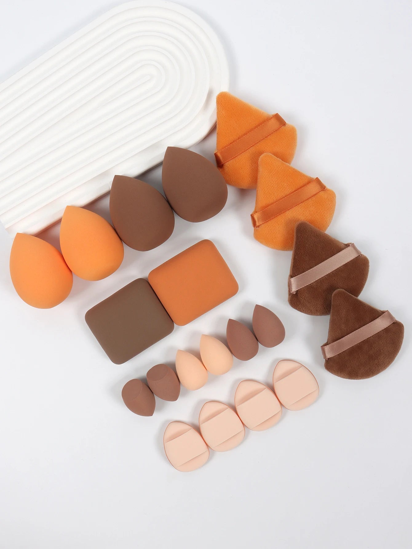20 Pcs Pink Makeup Sponge and Makeup Puff Set Suitable for Face Cream and Powder Concealer Powder Makeup