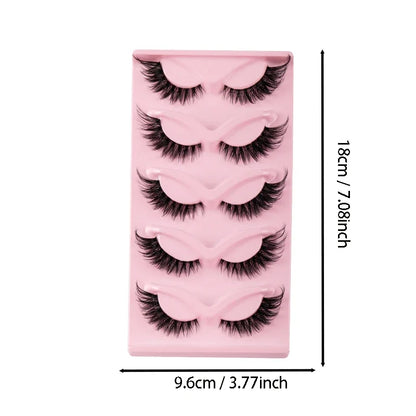 5 Pairs Cat Eye Lashes Faux Mink