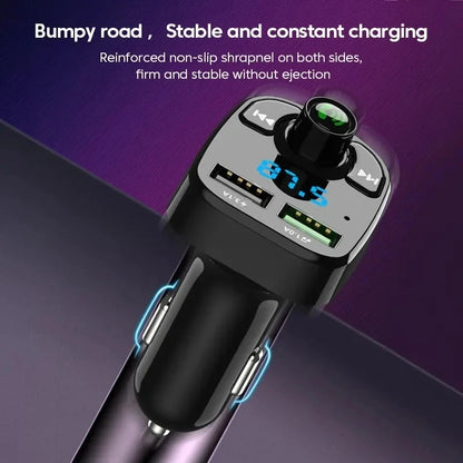 LED MP3 Car Bluetooth FM Hands-Free Bluetooth-compaitable 5.0 Transmitter 3.1A QC3.0