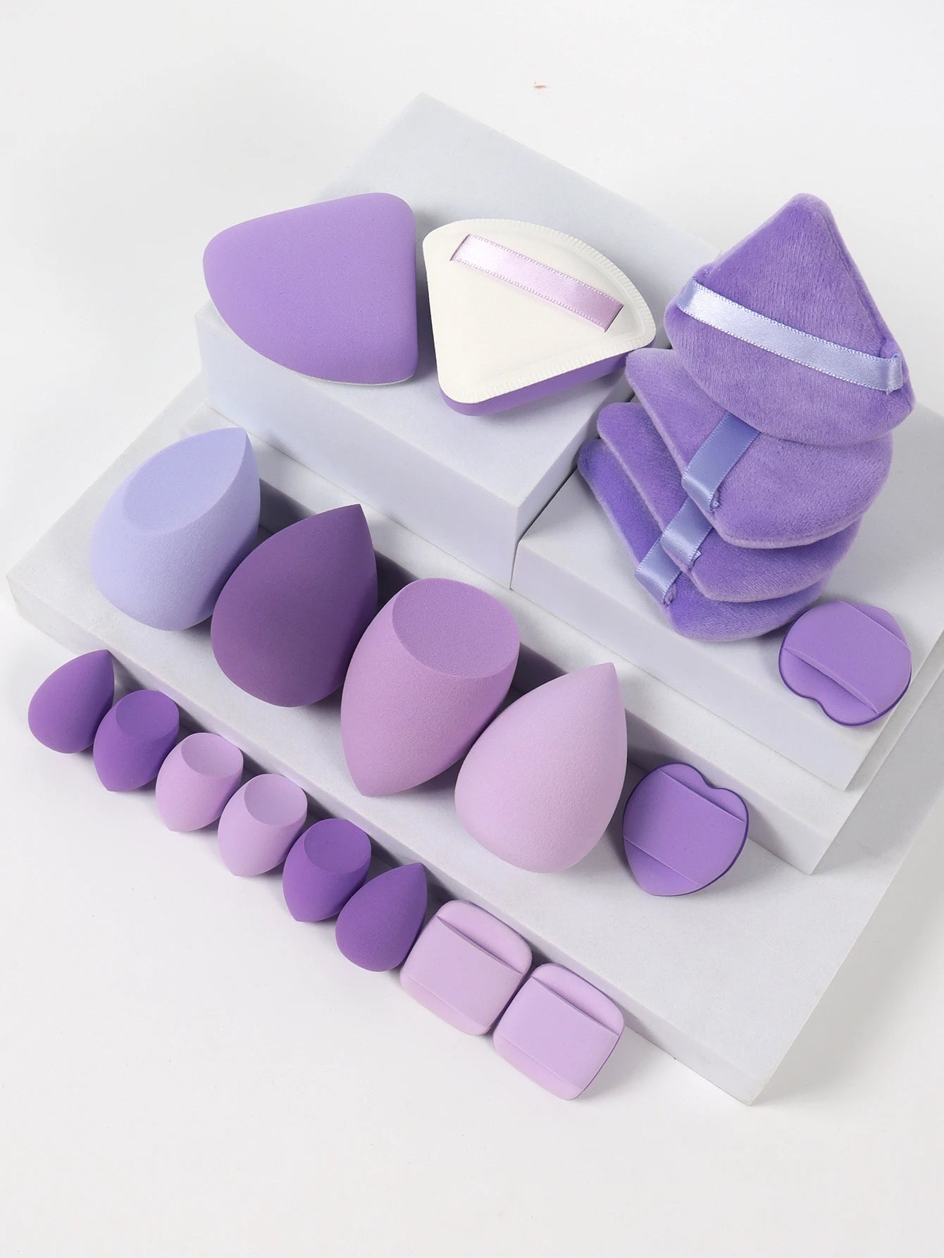 20 Pcs Pink Makeup Sponge and Makeup Puff Set Suitable for Face Cream and Powder Concealer Powder Makeup