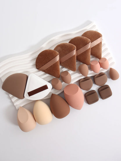 20 Pcs Pink Makeup Sponge and Makeup Puff Set Suitable for Face Cream and Powder Concealer Powder Makeup