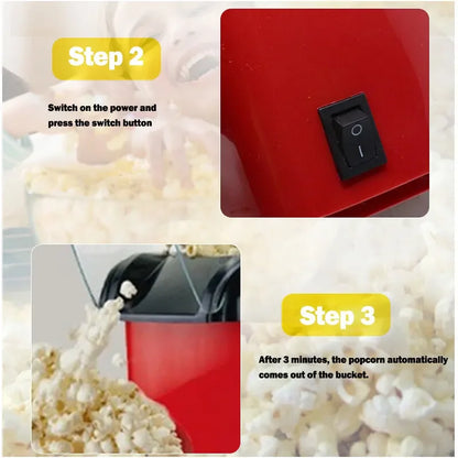 Popcorn Machine High Popping Rate Fully Automatic Popcorn Machine Electric Air Popper Mini Popcorn Machine for Home Kitchen