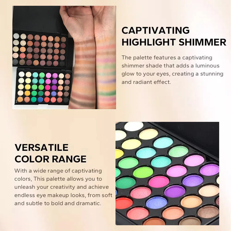 40 Colors Glitter Eyeshadow Palette Matte Waterproof Cosmetics Kit