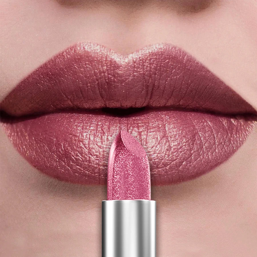 21Colors Bold & Intense Glitter Shiny Metallic Lipstick Pearlescent Lip Tint