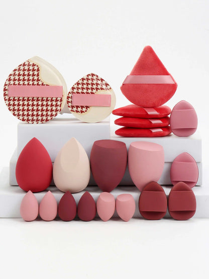 20 Pcs Pink Makeup Sponge and Makeup Puff Set Suitable for Face Cream and Powder Concealer Powder Makeup