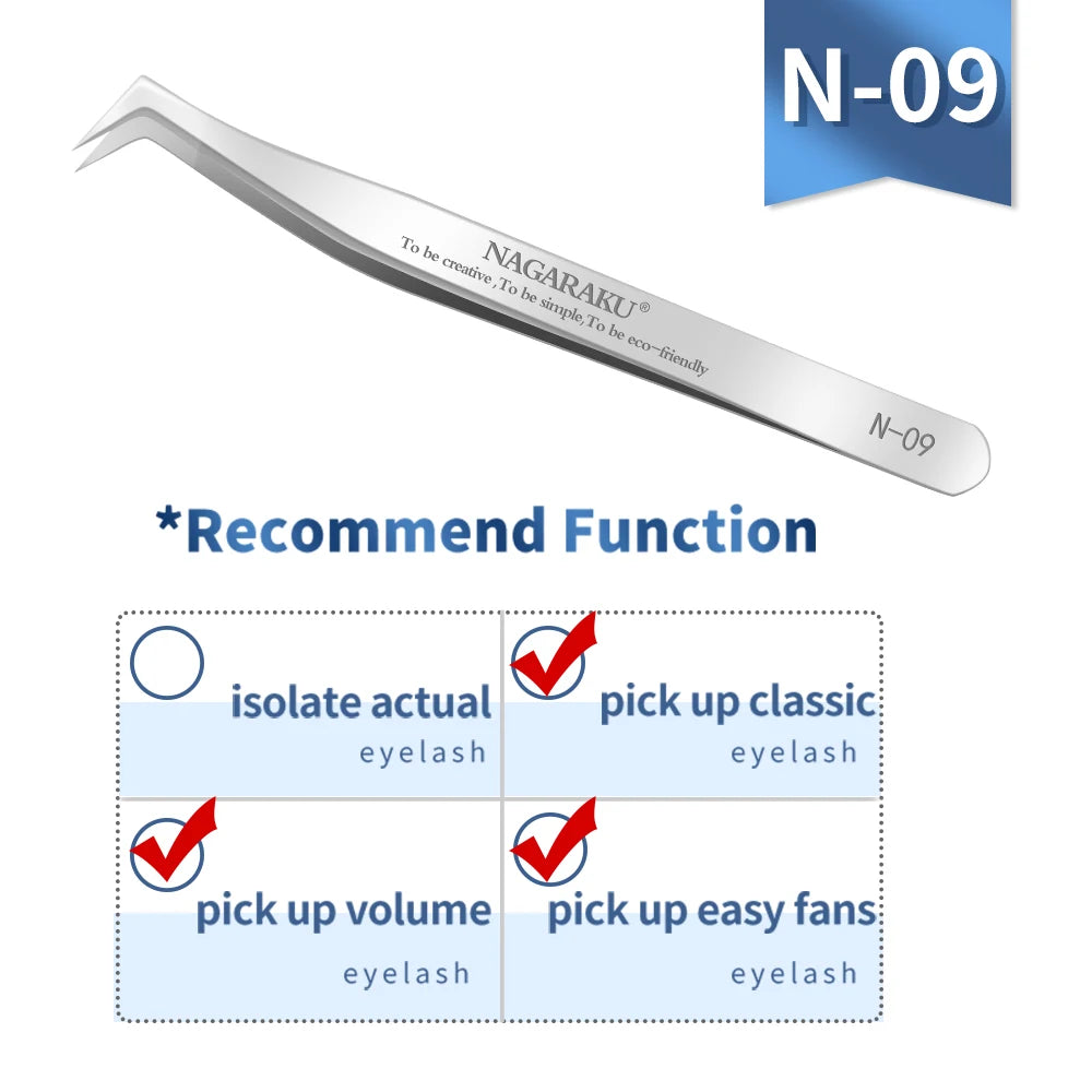NAGARAKU Eyelash Extension Tweezers Makeup Stainless Steel