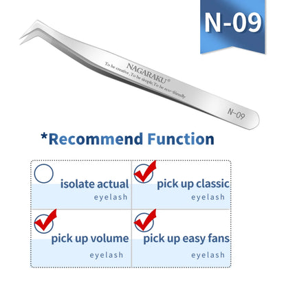 NAGARAKU Eyelash Extension Tweezers Makeup Stainless Steel
