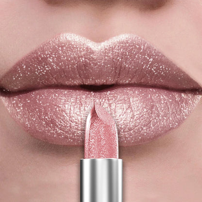 21Colors Bold & Intense Glitter Shiny Metallic Lipstick Pearlescent Lip Tint
