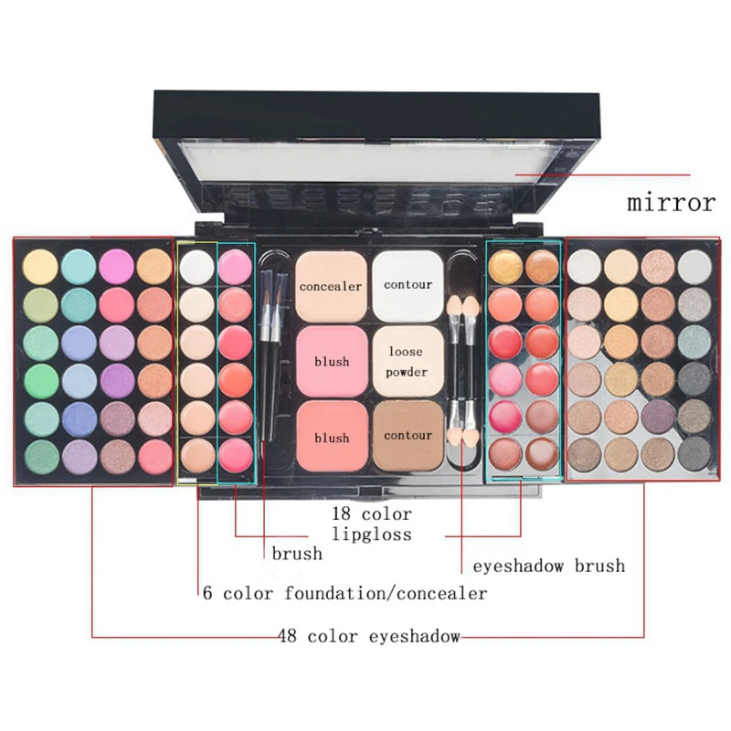 Colors Glitter Eyeshadow Palette Matte Waterproof Cosmetics Kit  MakeUp