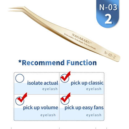 NAGARAKU Eyelash Extension Tweezers Makeup Stainless Steel