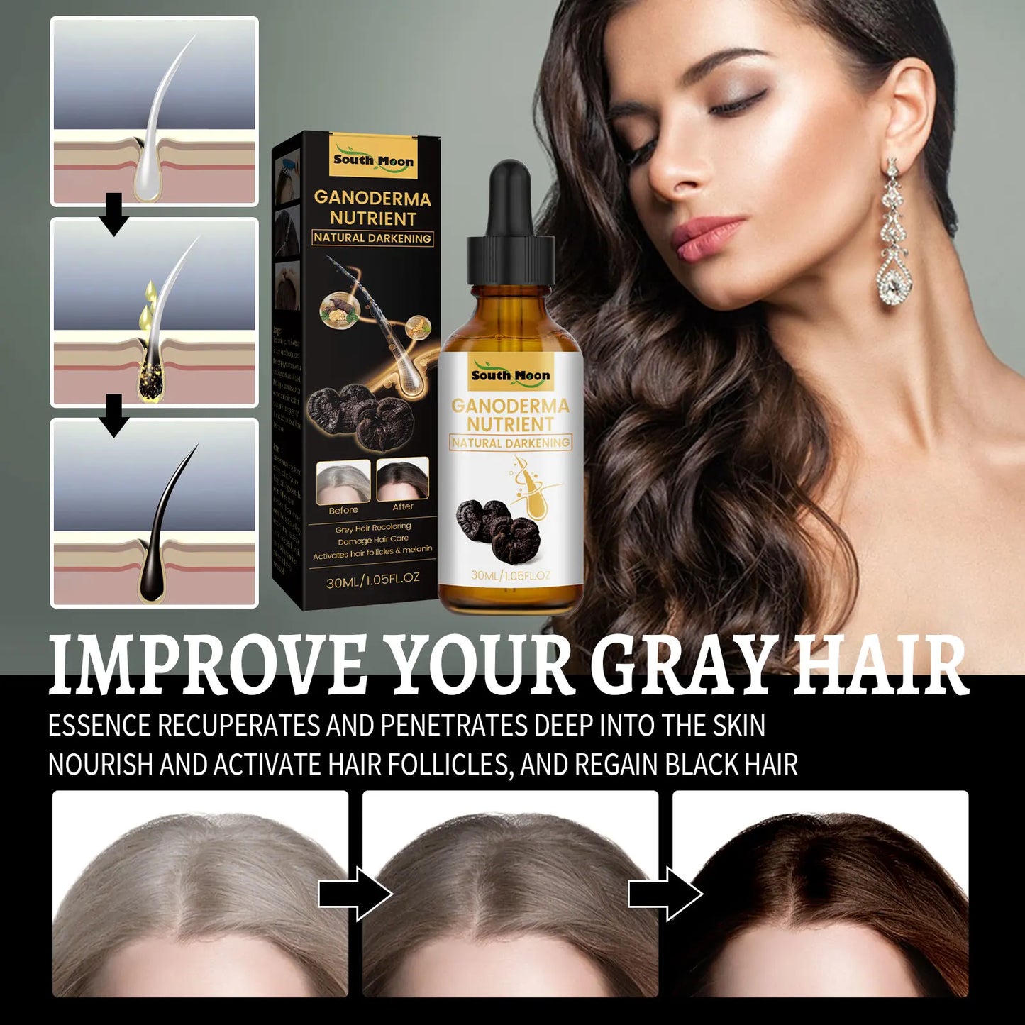 Black Ganoderma Lucidum Hair Liquid