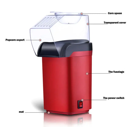 Popcorn Machine High Popping Rate Fully Automatic Popcorn Machine Electric Air Popper Mini Popcorn Machine for Home Kitchen