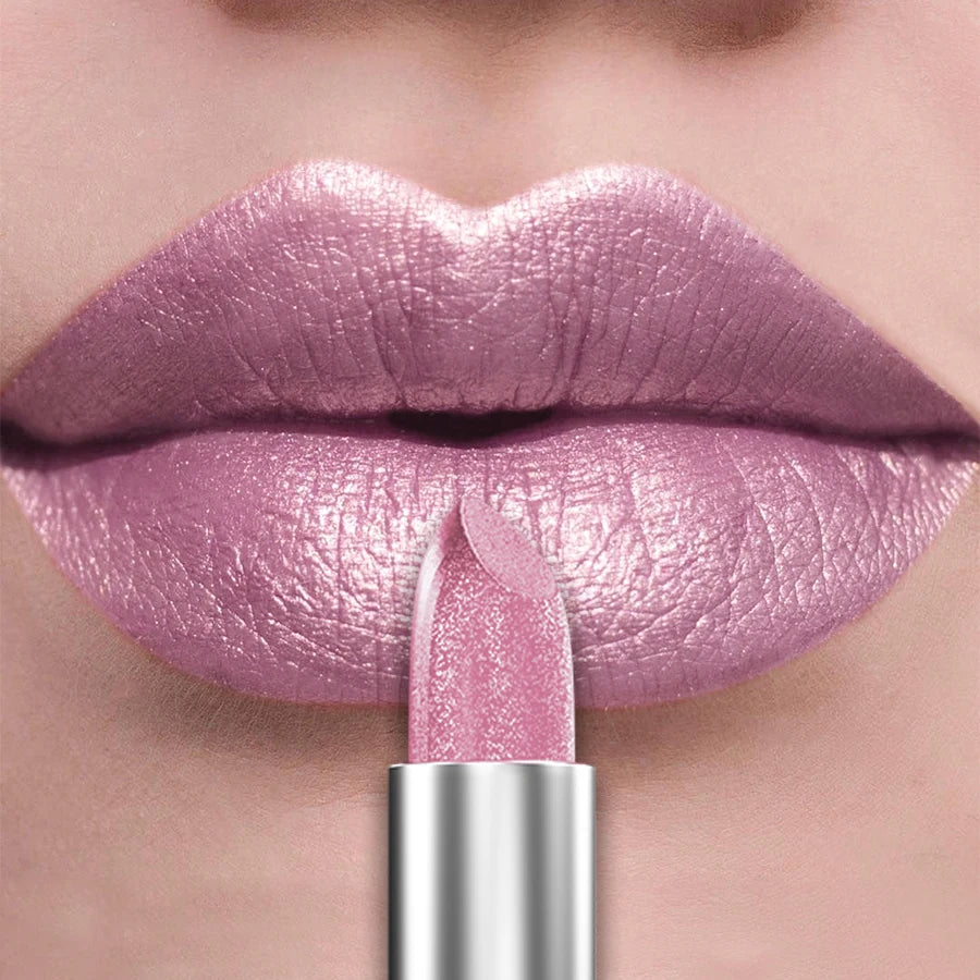 21Colors Bold & Intense Glitter Shiny Metallic Lipstick Pearlescent Lip Tint