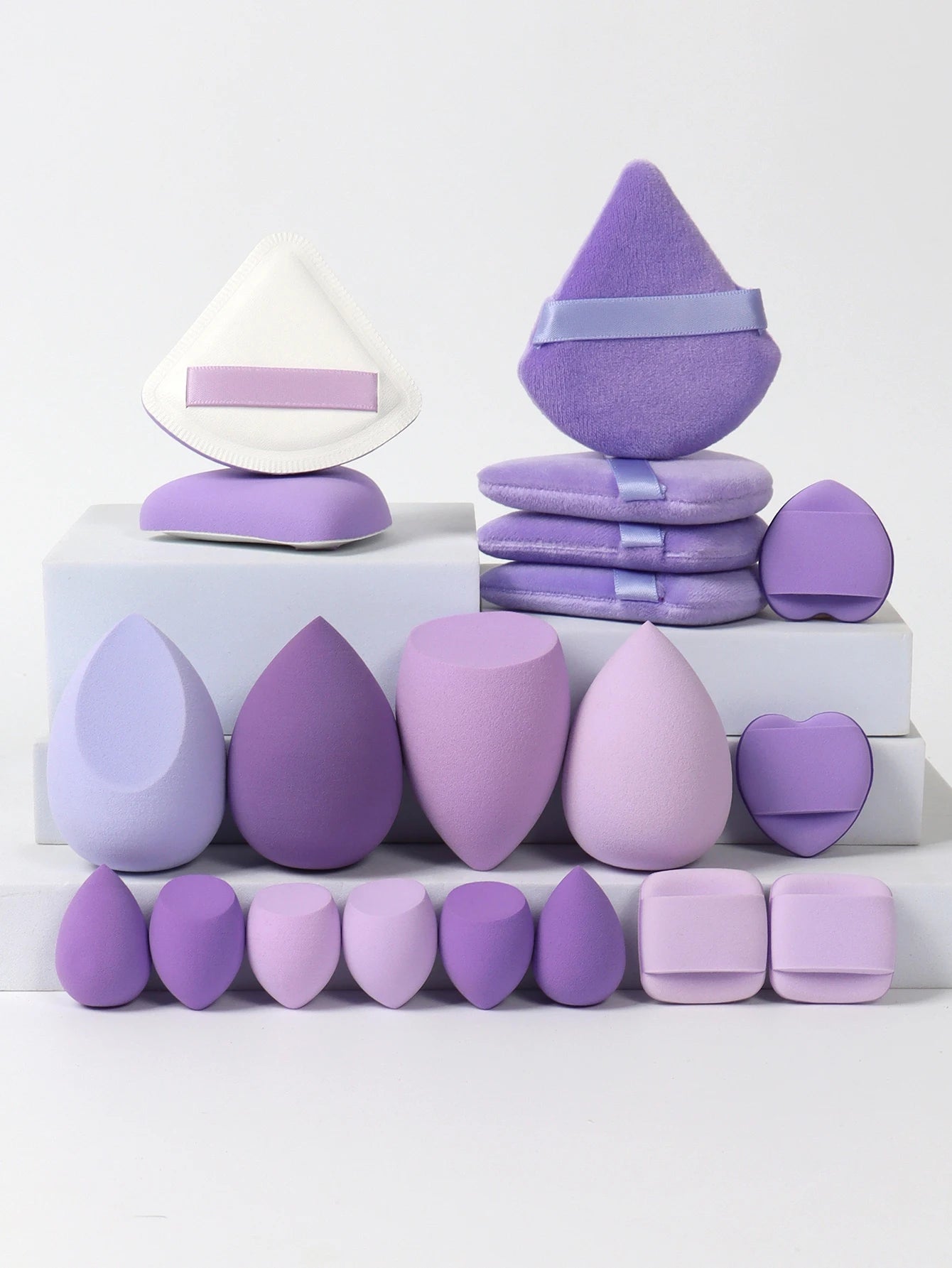 20 Pcs Pink Makeup Sponge and Makeup Puff Set Suitable for Face Cream and Powder Concealer Powder Makeup