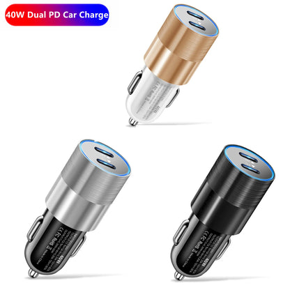 68W Dual USB Type C Car Charger